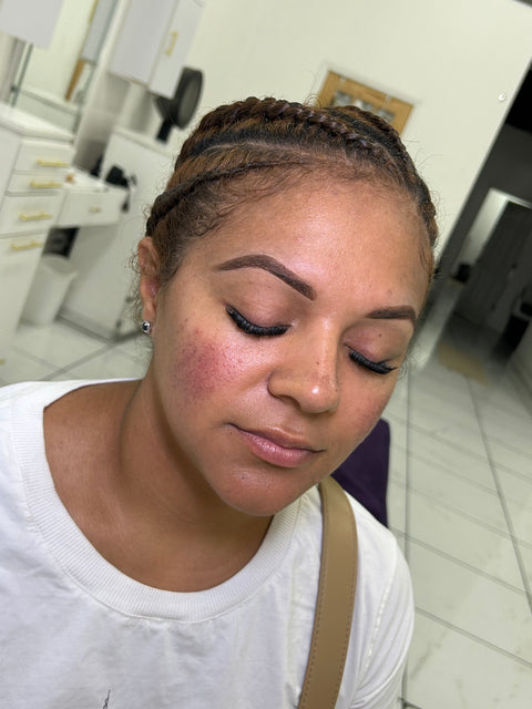 Brow fill and cluster lashes